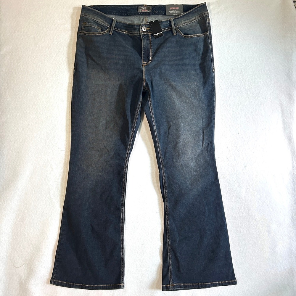 Torrid Luxe Slim Boot Jeans Women's 18R Mid Rise Stretch Bootcut Dark Wash NWT - Picture 3 of 10